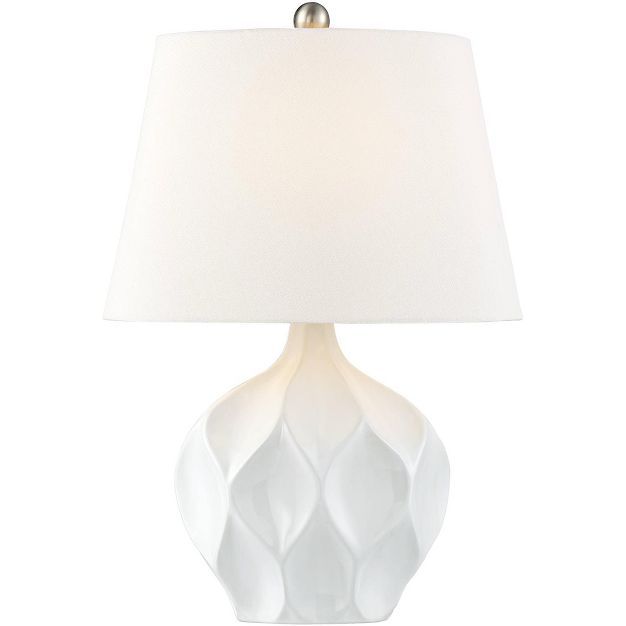 360 Lighting Modern Accent Table Lamp 22.5" High White Ceramic Tapered Drum Shade for Living Room... | Target