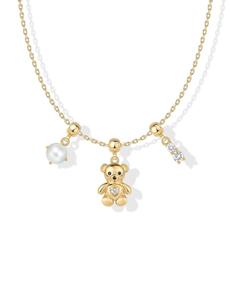 PAVOI Adjustable Whimsical Gold Charm Necklace for Women, 14K Gold Plated Cute Dainty Pendant Nec... | Amazon (US)