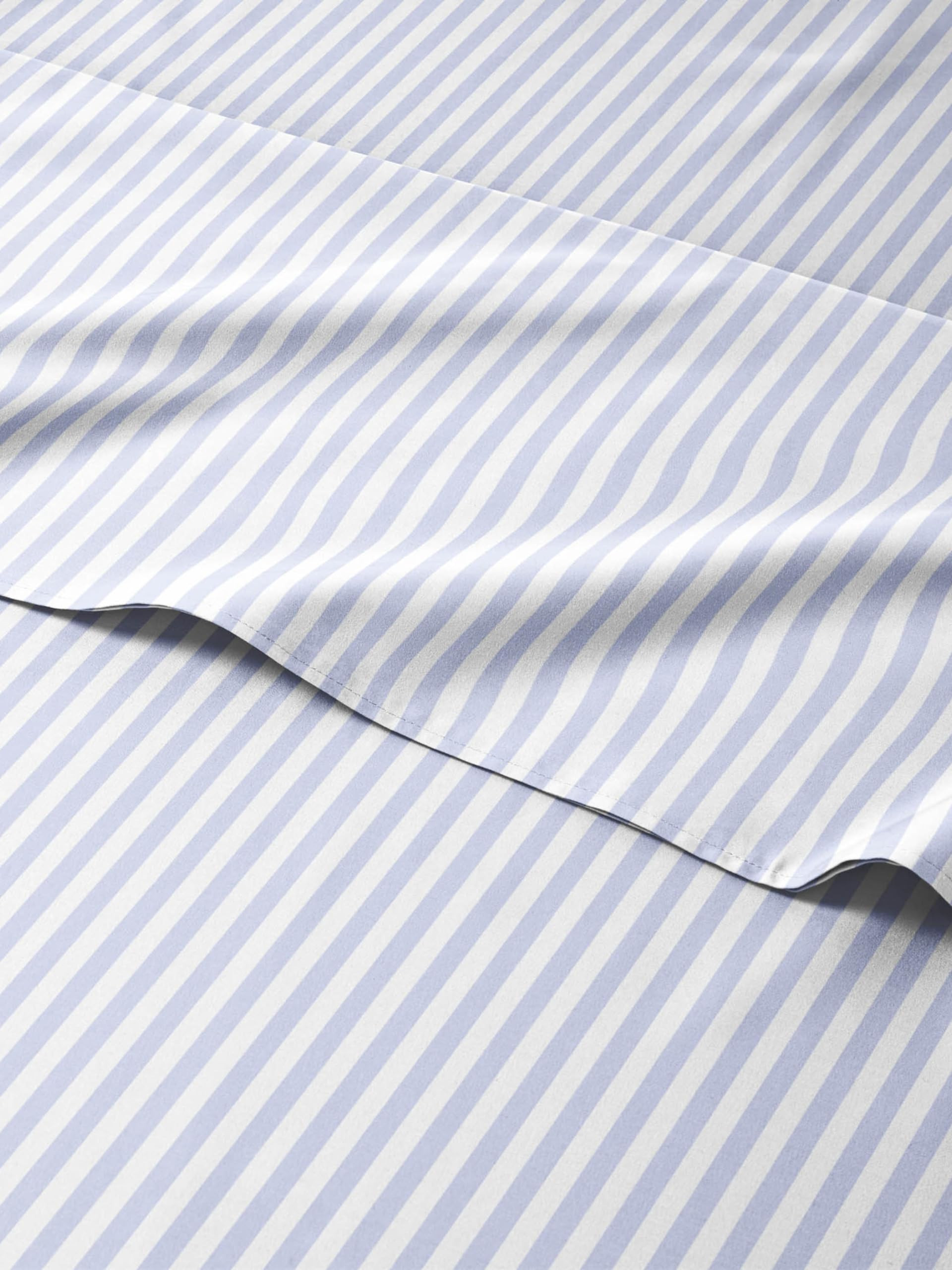 Kids Twin Size Blue Striped Sheets - 3 Piece Blue Stripe Sheet Set - Nautical Themed Bedding - Ul... | Amazon (US)