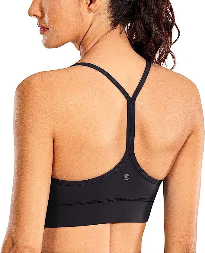 CRZ YOGA Women's Y-Back Racerback Sports Bras T-Back Spaghetti Straps Padded Yoga Bras Tops | Amazon (US)