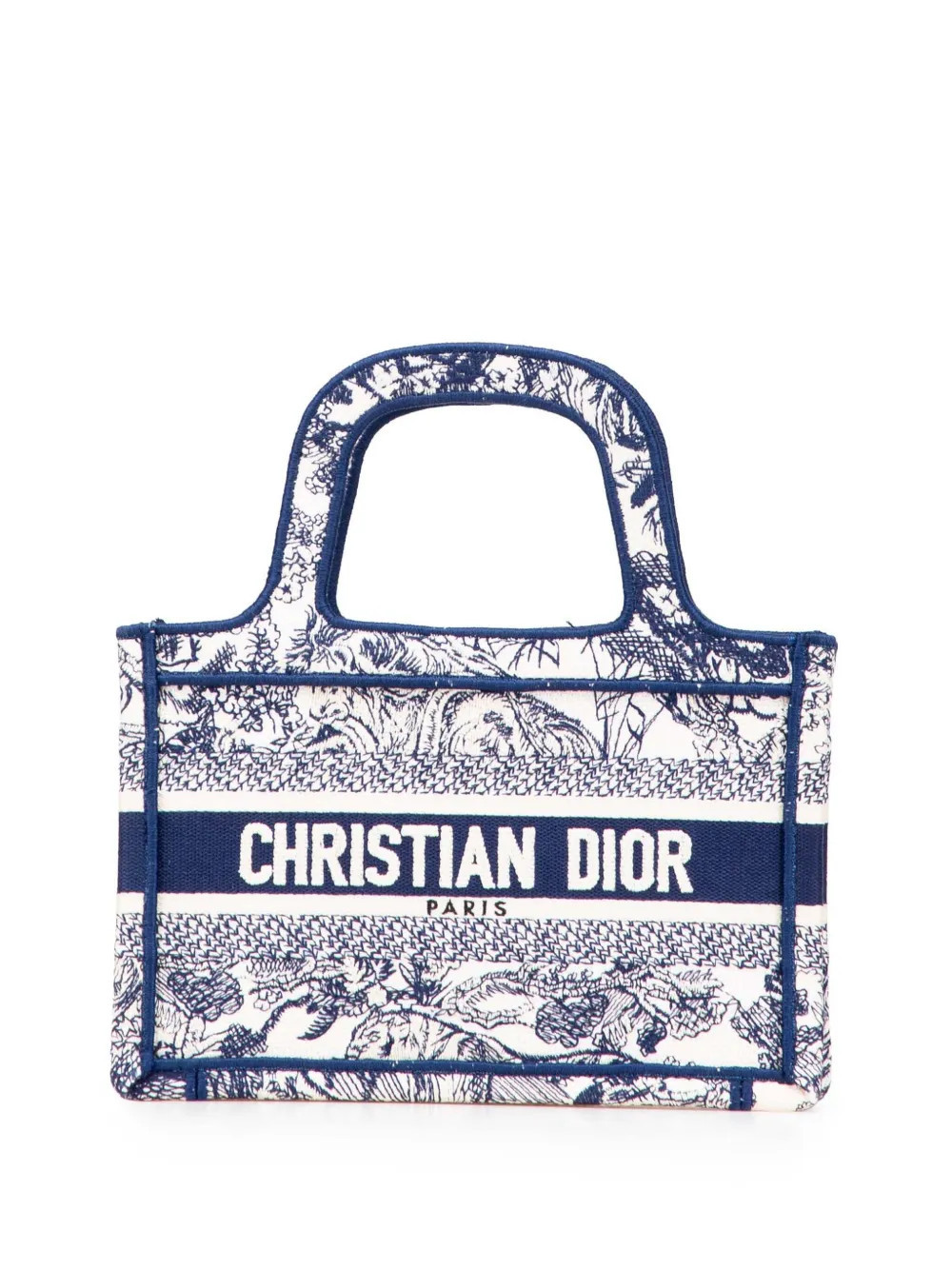 Christian Dior Pre-Owned 2020 Mini Canvas Embroidered Dioriviera Toile De Jouy Book Tote handbag - Blue | Farfetch Global