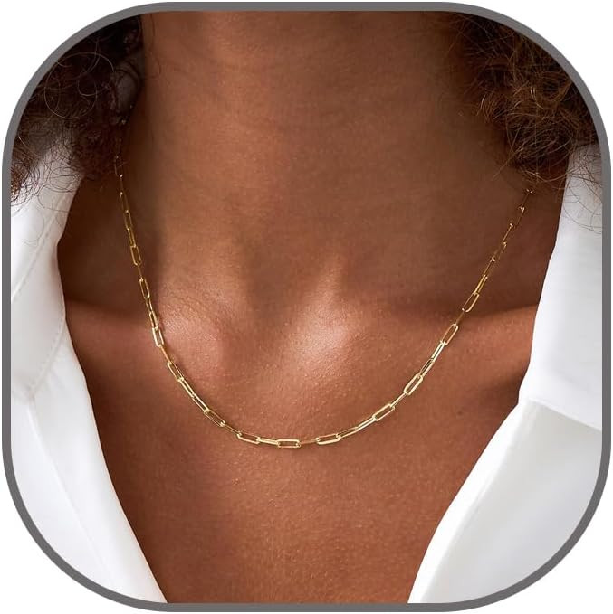 BAYLAY Gold Chain Necklace for Women - 18K Gold Plated Necklace Chain Dainty Gold Necklace for Wo... | Amazon (US)