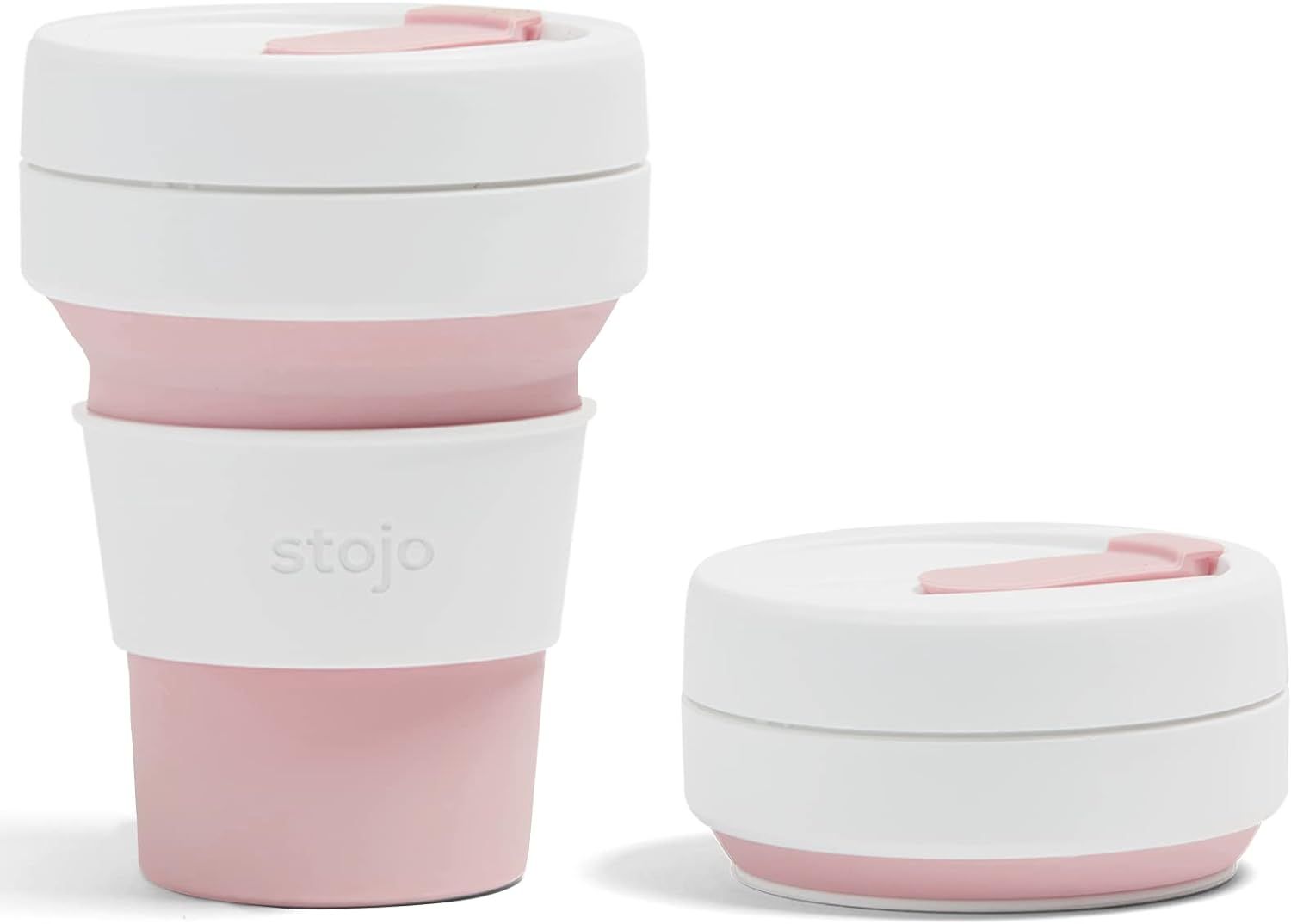 Stojo Collapsible Travel Cup - Rose, 12oz / 355ml - Reusable To-Go Pocket Size Silicone Cup for H... | Amazon (US)