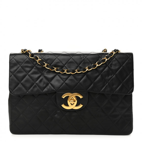 CHANEL Lambskin Quilted XL Jumbo Single Flap Black | FASHIONPHILE | Fashionphile