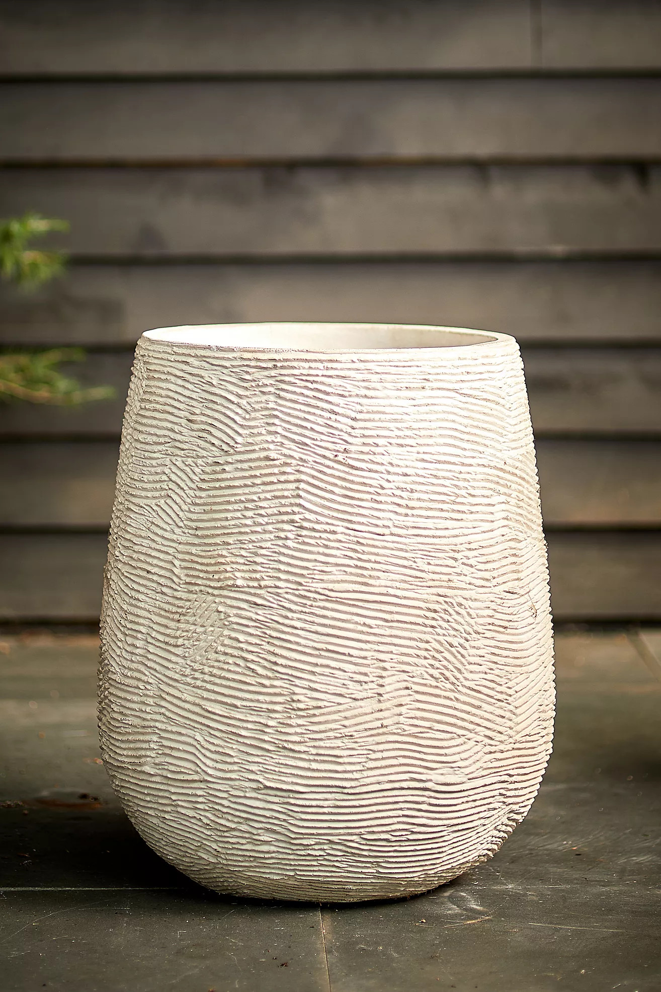 Fiber Concrete Textured Tall Planter, 22 | Anthropologie (US)