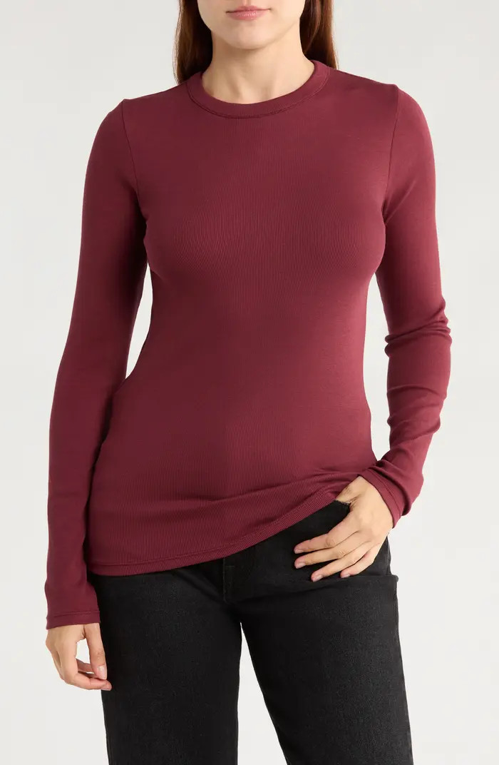 Everyday Stretch Pima Cotton Ribbed T-Shirt | Nordstrom Rack