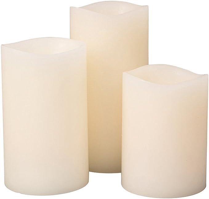 Everlasting Glow Home GlowWick LED 3 Candle Set Wax Wavy Edge Full Body Glow | Amazon (US)