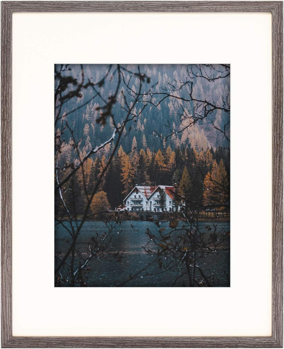 Frametory, Smooth Wood Grain Frame with Ivory Mat for Photo includes Sawtooth Hangers and Real Gl... | Amazon (US)