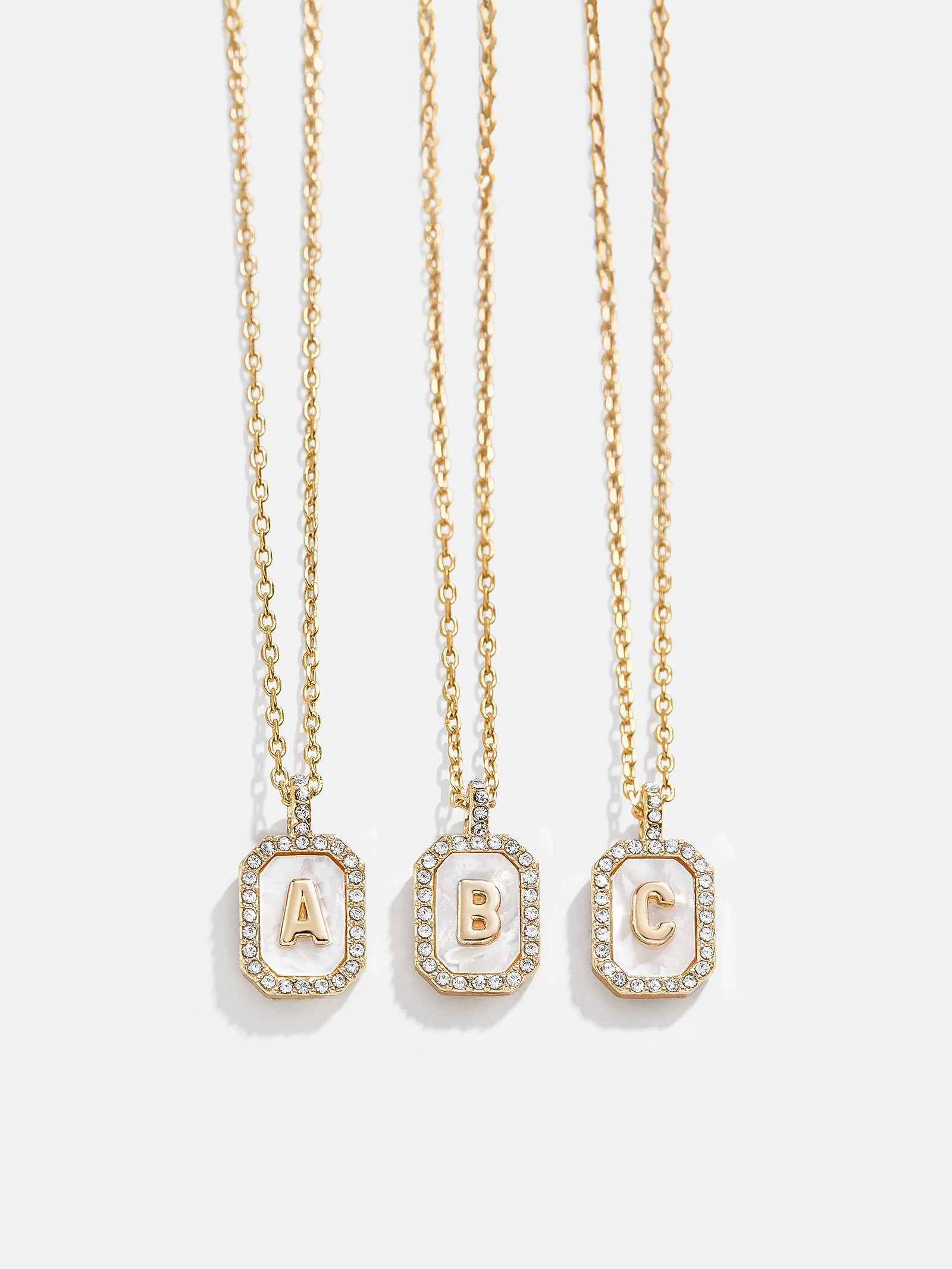 Gold & Mother of Pearl Initial Necklace - Mother Of Pearl | BaubleBar