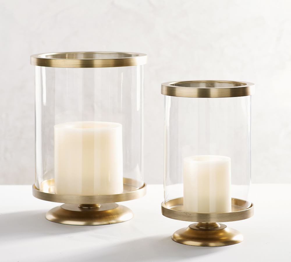 Chester Brushed Brass Hurricane | Pottery Barn (US)