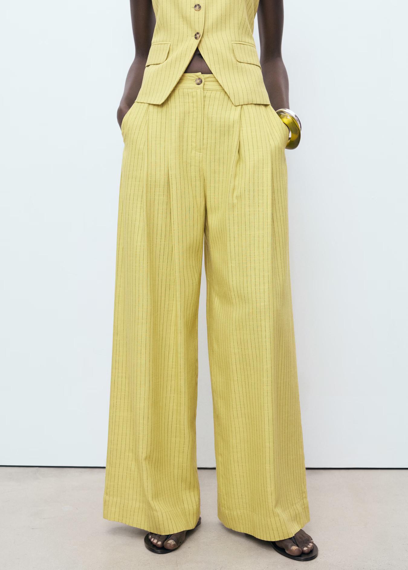 Striped straight suit trousers - Women | MANGO USA | Mango (US/MX/AU)