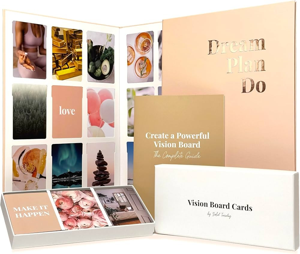 Vision Board Kit for Women - 168 Cards with Premium Pictures & Quotes, Foldable Board & Guide Boo... | Amazon (US)
