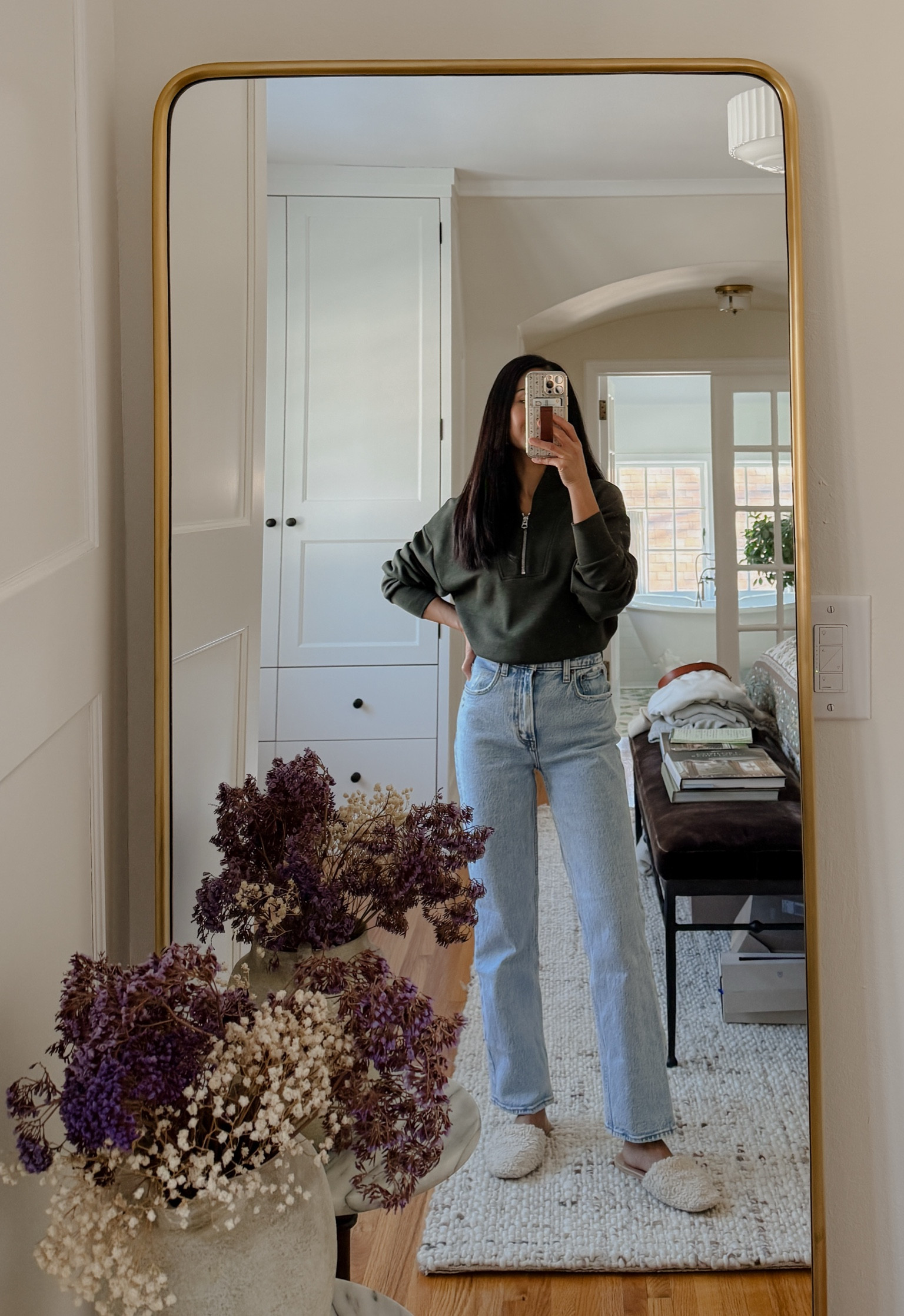 Coffee date outfit. Catching up with an old co-worker today. Don’t miss the Abercrombie viral denim sale happening now! 30% off + EXTRA 15% off with the LTK code. Just copy and paste the code from the app (DENIMAF).  Tagging my jeans + other jeans I have and love from AF. 

#LTKStyleTip #LTKPetite #LTKSaleAlert