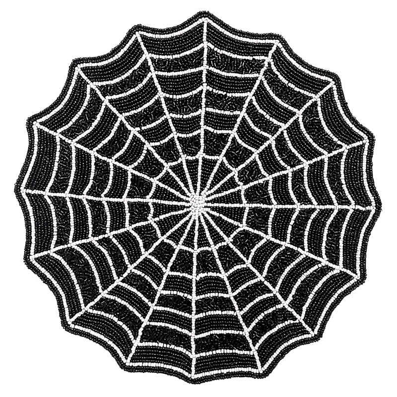 Fully Beaded Spiderweb Placemat, 14" | At Home