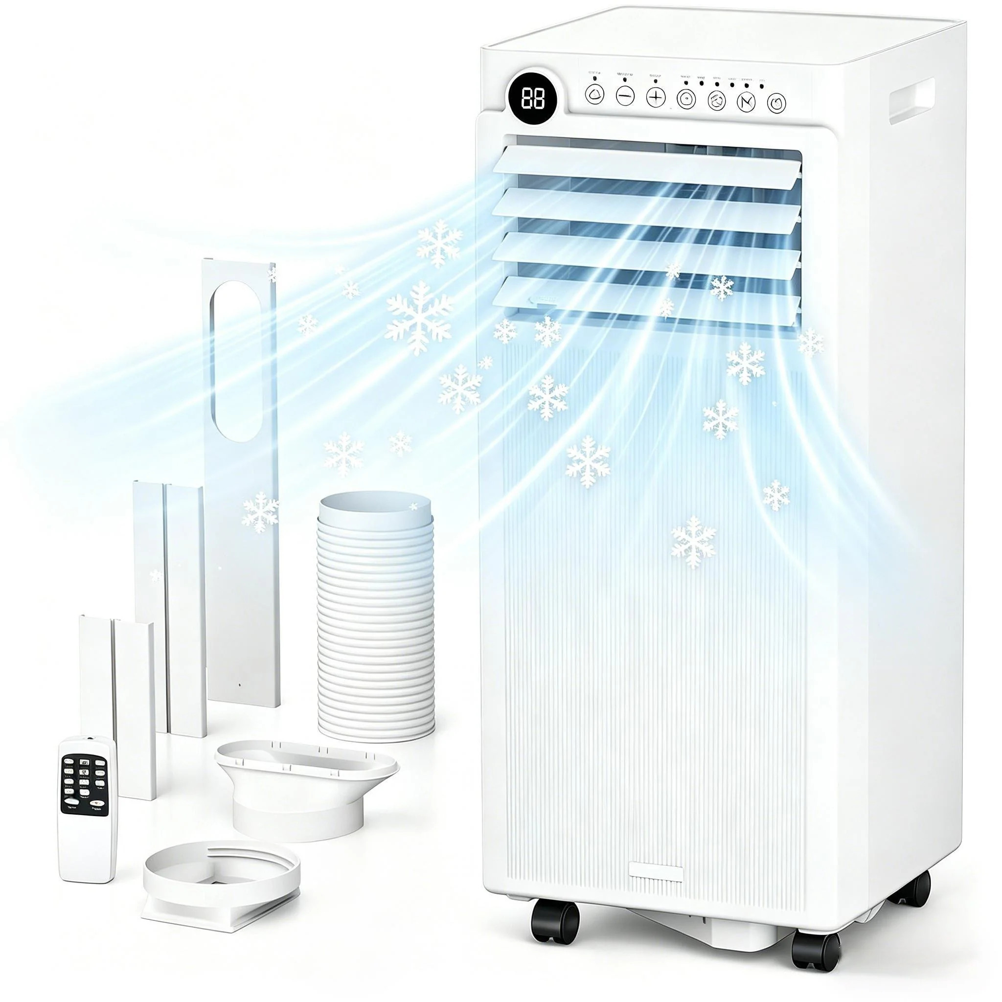 COWSAR NPPC3A/AC5419 5000 BTU (DOE) 115-Volt Vented Small Room Portable Air Conditioner Remote Included in White | AC5419-8K | Lowe's