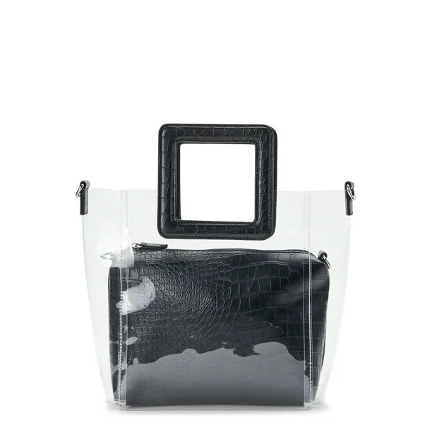 Time and Tru Rory 3-in-1 Clear Tote Handbag with Pouch | Walmart (US)