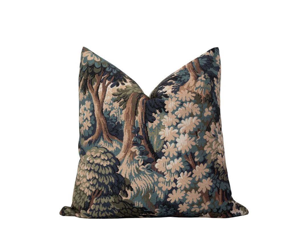 FINLEY || Green and Brown Floral Pillow Cover Tapestry Pillow Modern Dark Floral Pillow English C... | Etsy (CAD)