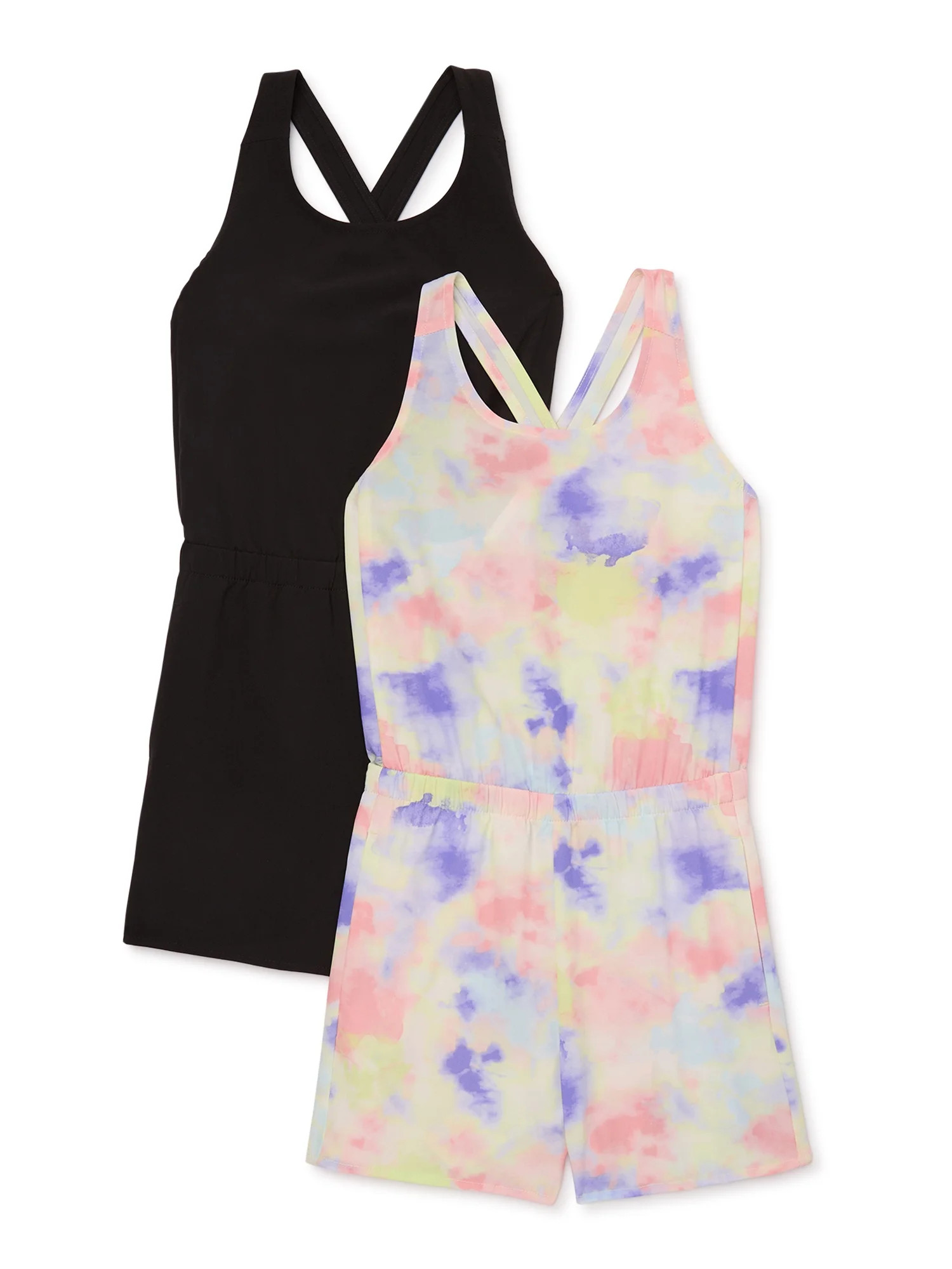 Athletic Works Girl's Active Romper, 2-Pack, Sizes 4-18 & Plus | Walmart (US)