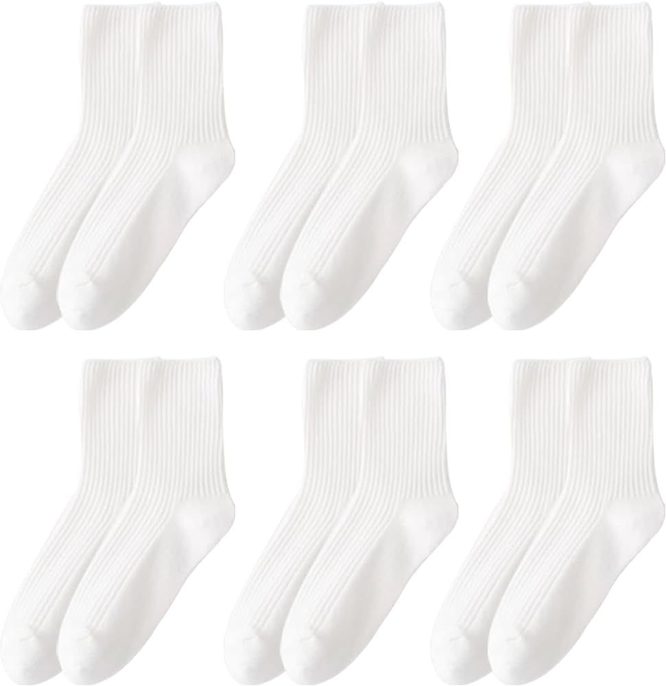 Women’s Cute Cotton Crew Socks Neutral Aesthetic Slouchy Boot Dress Socks Women Girls Granola E... | Amazon (US)