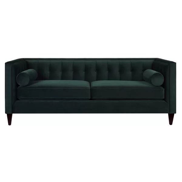 Pineview Velvet 84" Tuxedo Arm Sofa | Wayfair North America