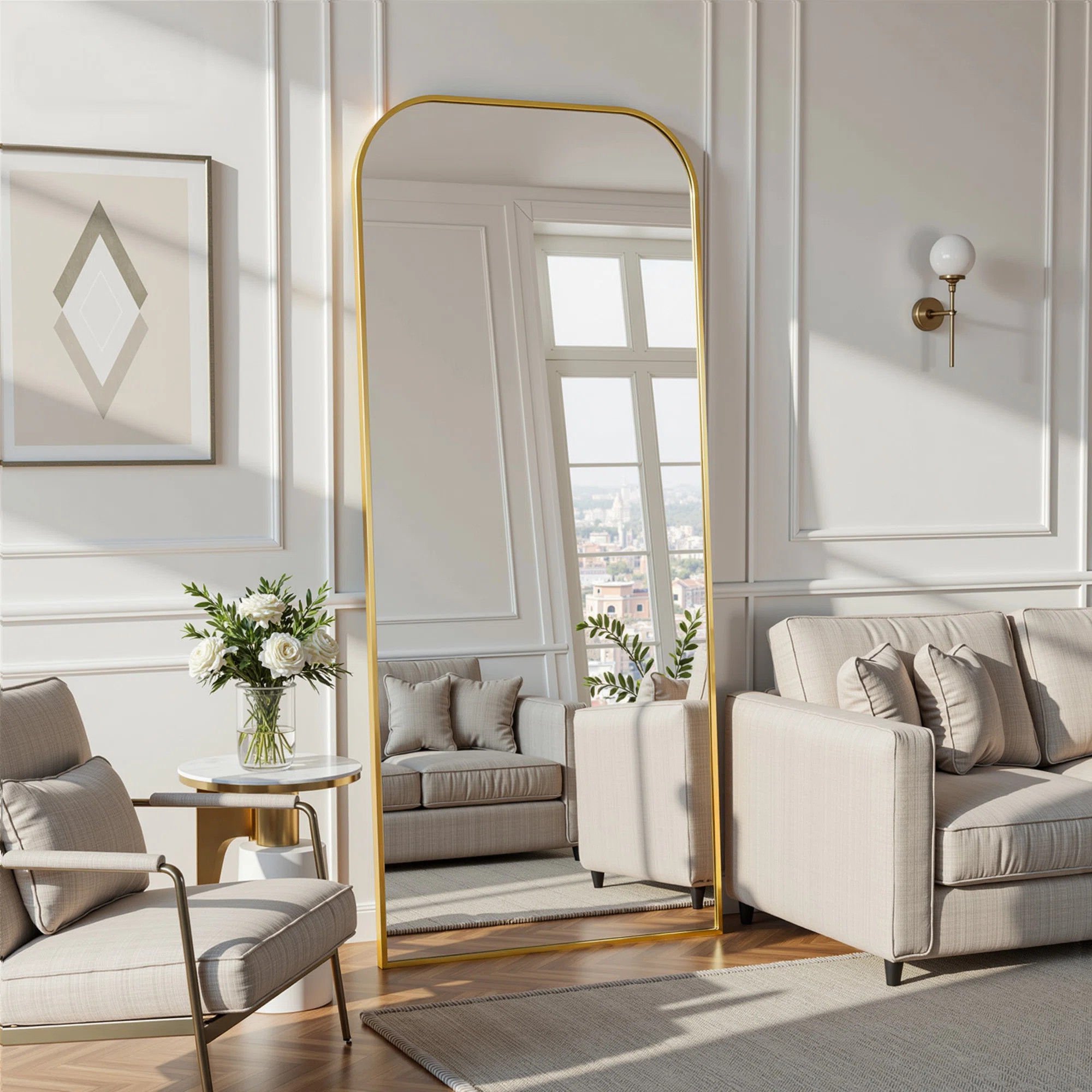 Arched Metal Oversized Full-Length Mirror | Wayfair North America