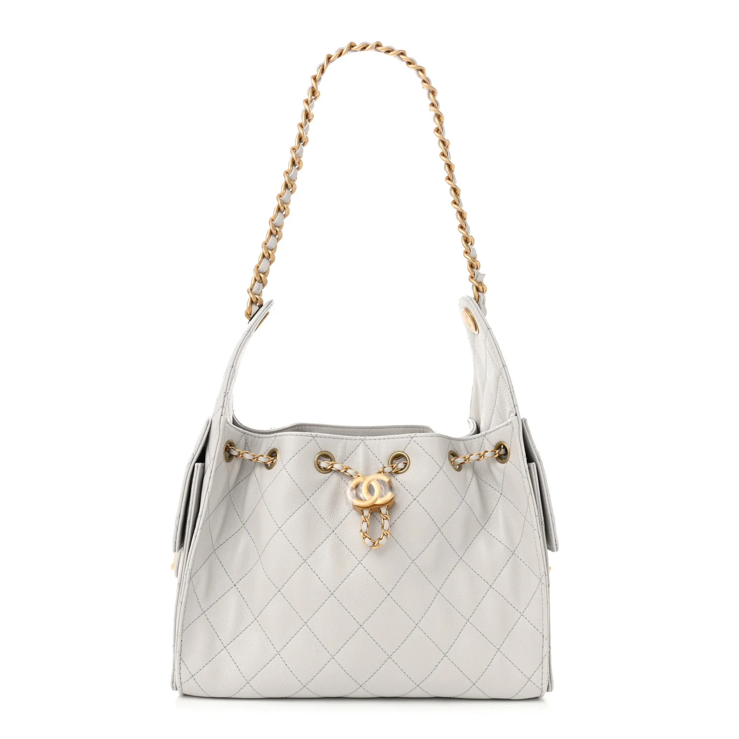 Caviar Quilted Small Chanel 25 Handbag Light Grey | FASHIONPHILE (US)