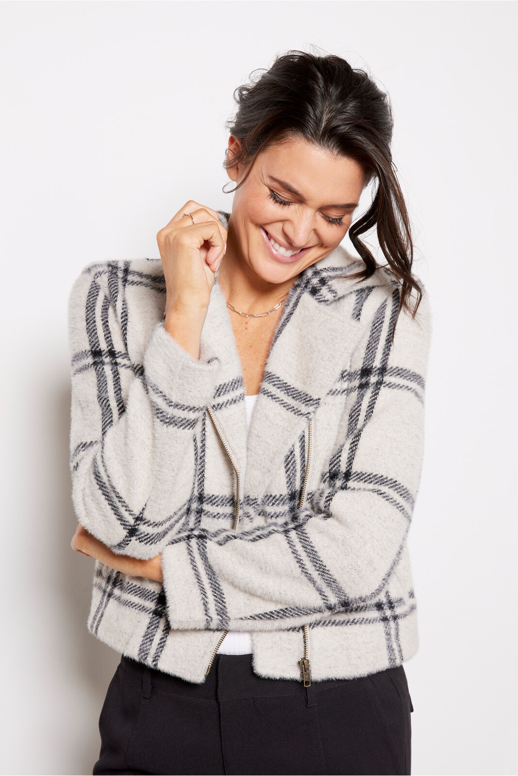 Wakefield Plaid Moto Jacket | Evereve