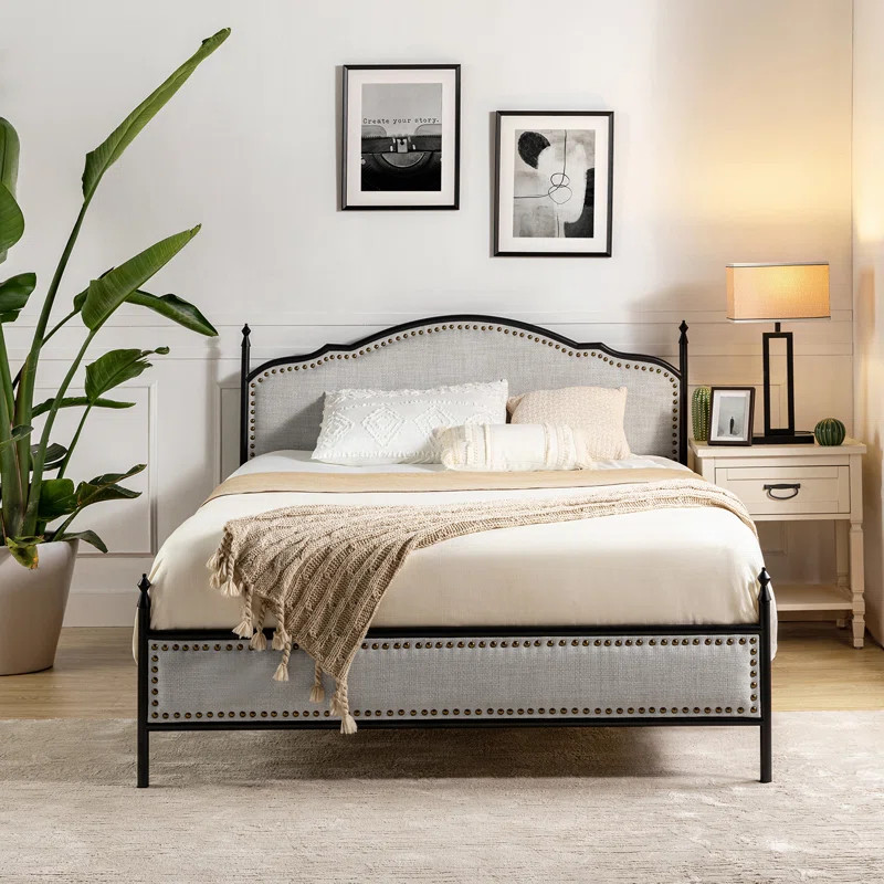 Alaja Upholstered Platform Bed with Metal Legs | Wayfair North America