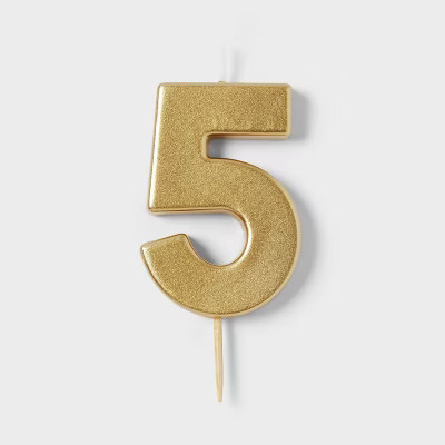 Number 5 Gold Candle - Spritz™ | Target