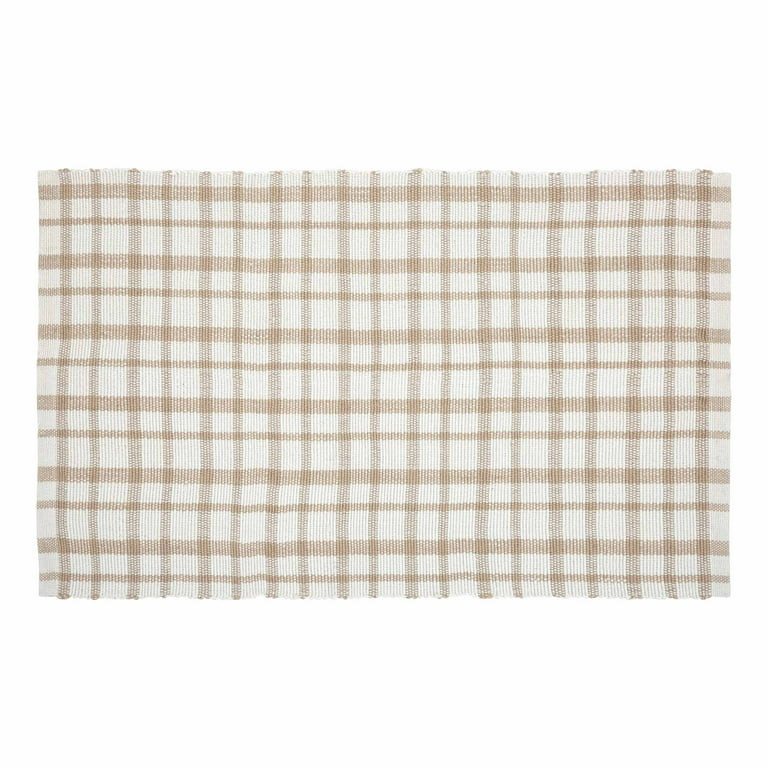 My Texas House Beige Plaid Indoor/Outdoor Layering Rug, 24" x 38" | Walmart (US)