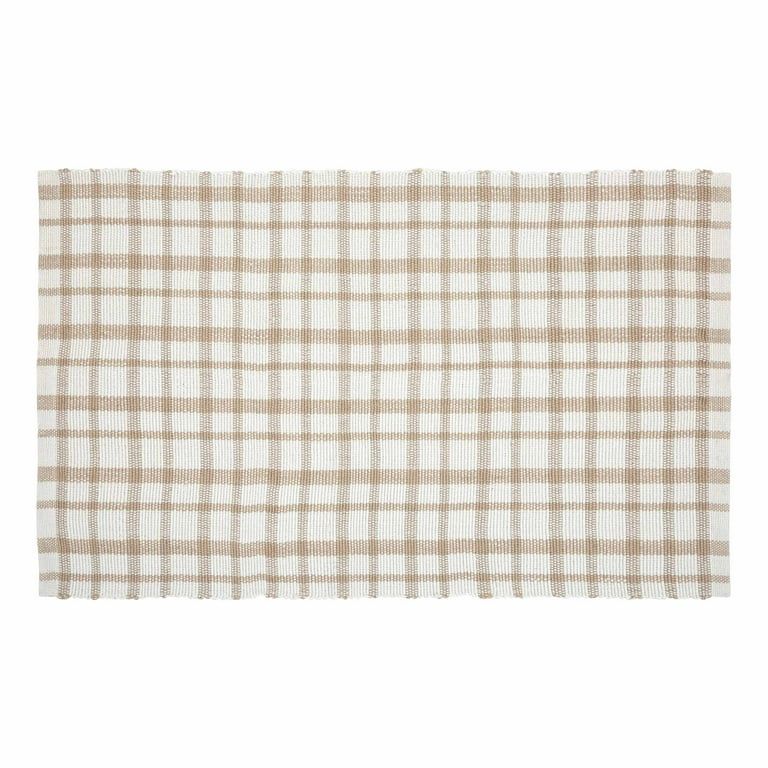 My Texas House Beige Plaid Indoor/Outdoor Layering Rug, 24" x 38" - Walmart.com | Walmart (US)