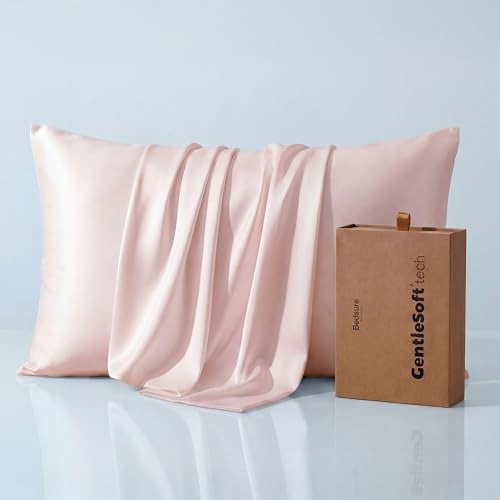 Bedsure Cooling Pillow Cases, Softer Than Silk Pillow Cases, Pink Silky Pillowcases King Set of 2 with Zipper, Infused 3% HA & Ceramides to Hydrate Skin, Gifts for Women, 20"x36" | Amazon (US)