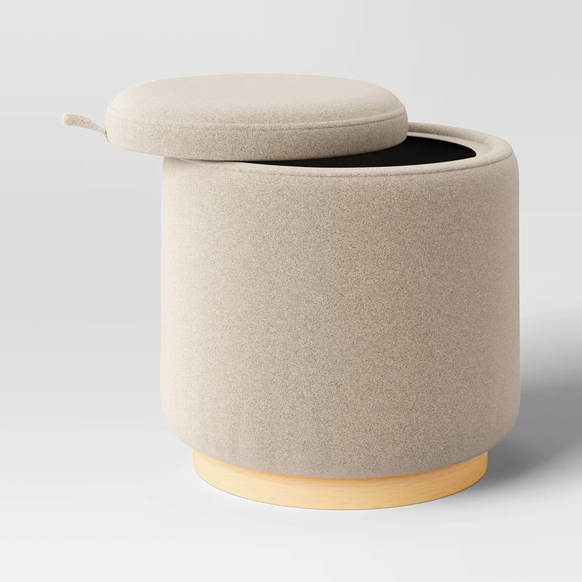 Round Upholstered Storage Ottoman Beige - Room Essentials™ | Target