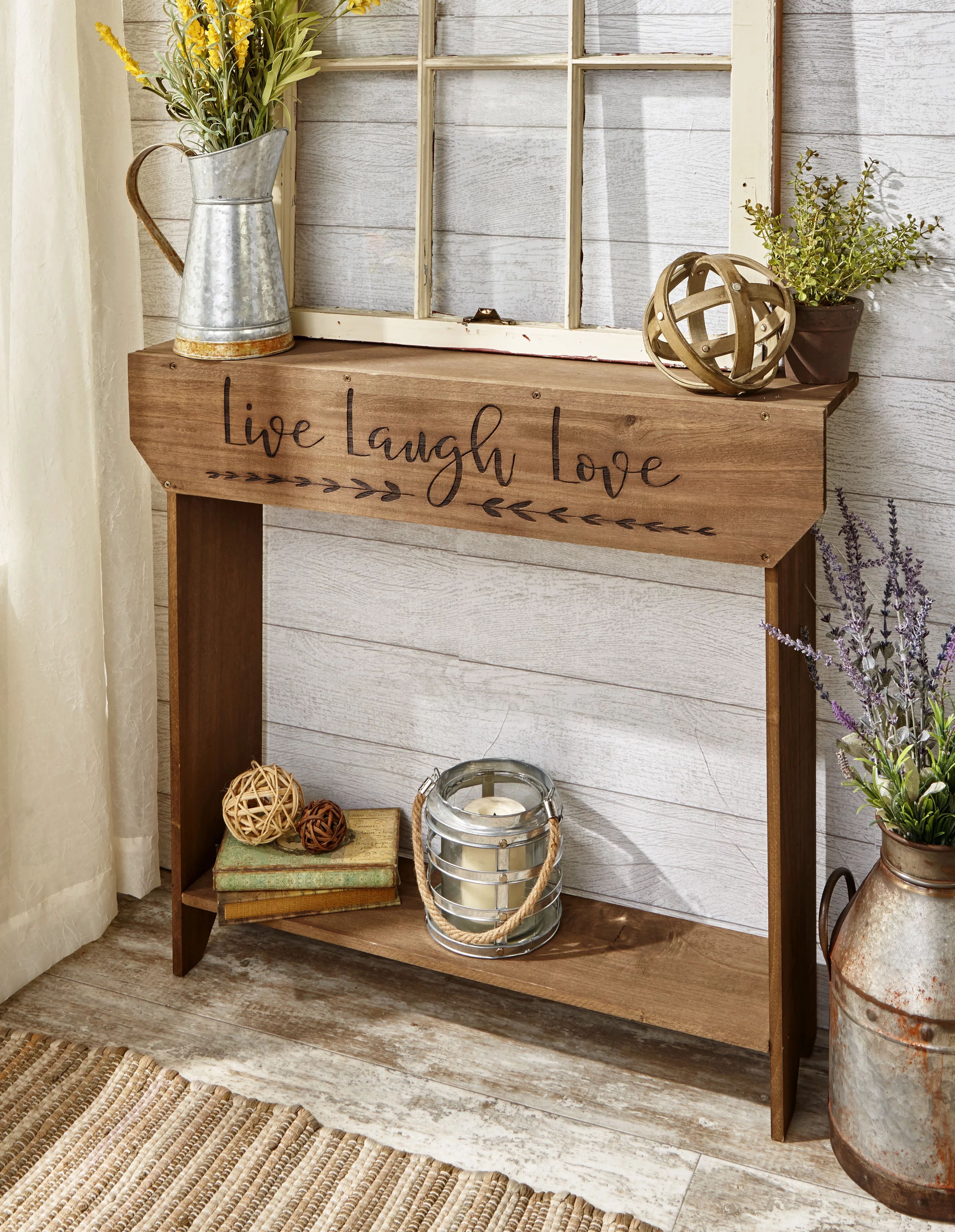 Farmhouse Sentiment Console Table with Live Laugh Love Inscribed | Walmart (US)