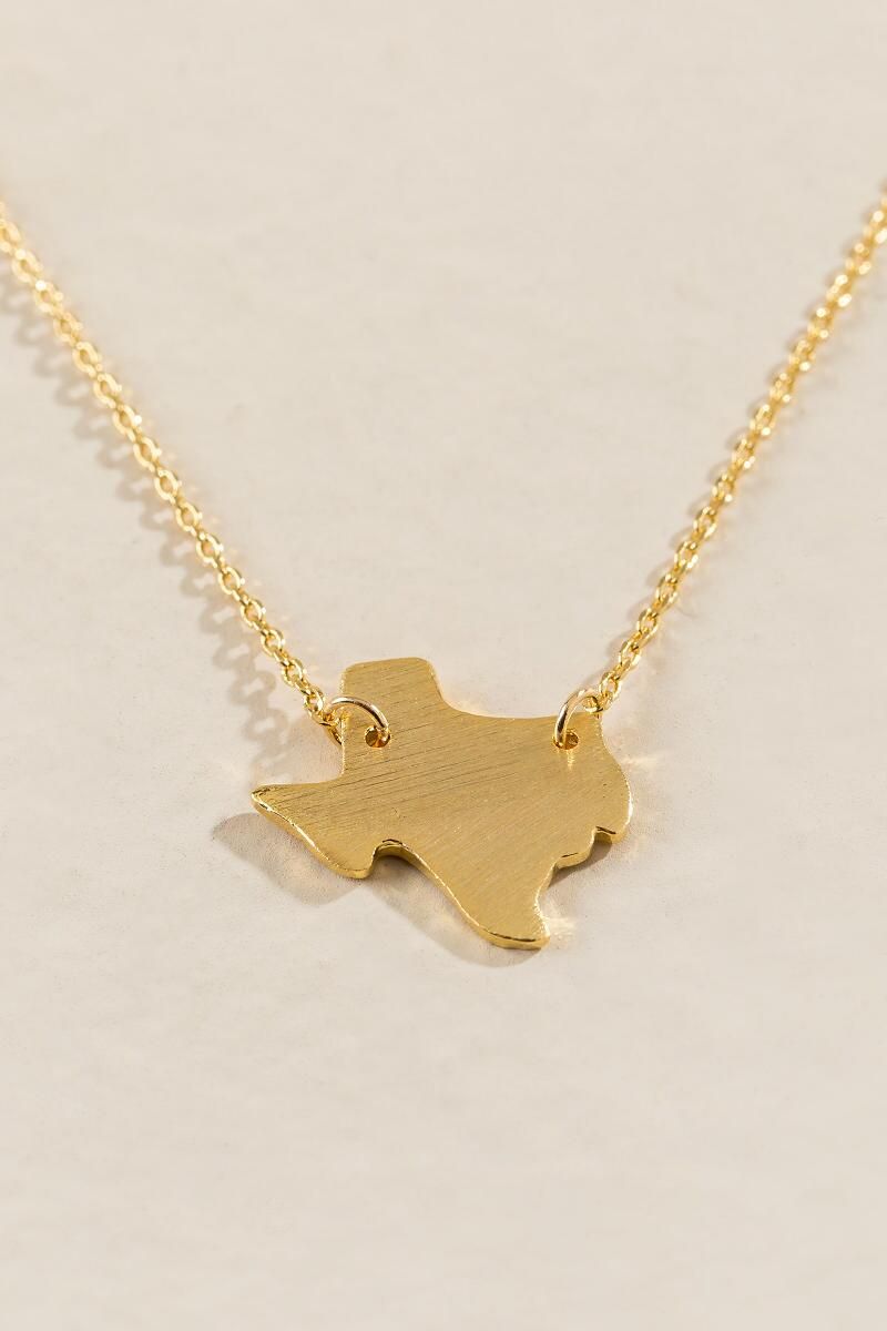 Texas State Necklace in Gold | Francesca’s Collections