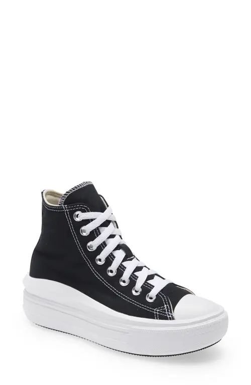 Converse Chuck Taylor® All Star® Move High Top Platform Sneaker in Black/Natural Ivory/White at Nord | Nordstrom