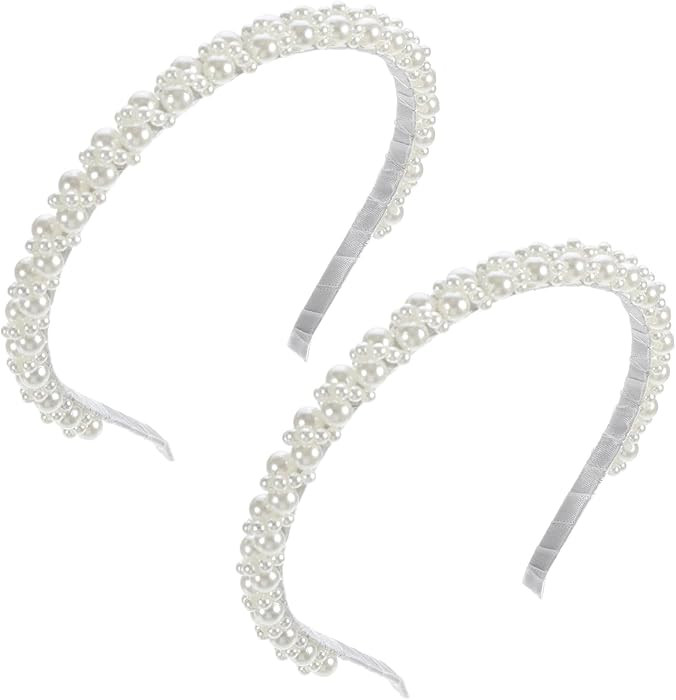2 pearl headbands, elegant headband, Korean bow, headband accessories, girls' pearl headbandes, b... | Amazon (US)