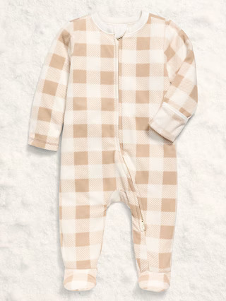 2-Way-Zip Sleep & Play Microfleece Footed One-Piece for Baby | Old Navy (US)