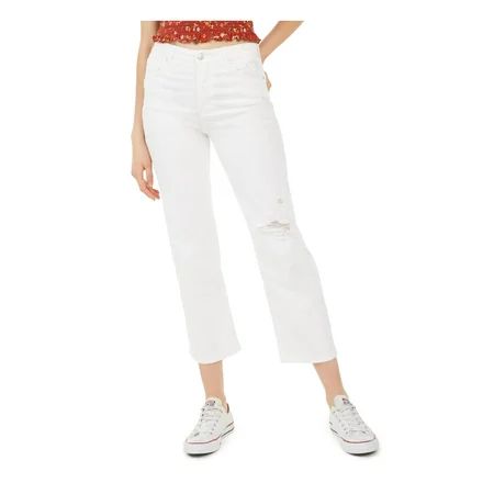 Celebrity Pink Womens Juniors The Bestie Distressed Cropped Jeans White 0 | Walmart (US)