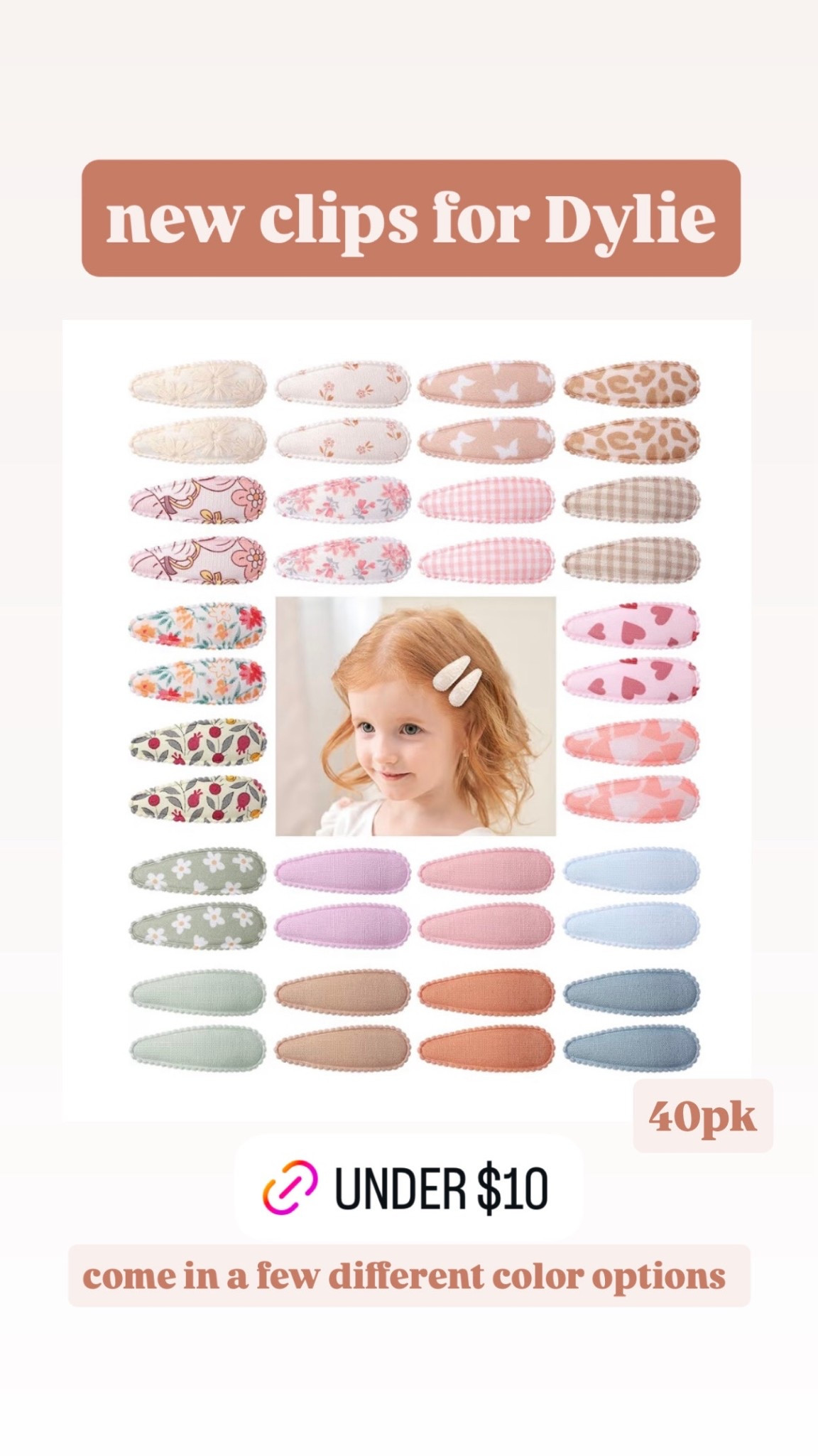 New clips for Dylie 🎀 40pk under $10 and a few different color options 

toddler girl bows 