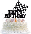 Click for more info about Car Cake Topper Race Car Cake Decorations for Racing Car Checkered Flag Themed Kids Boy Girl Happ...