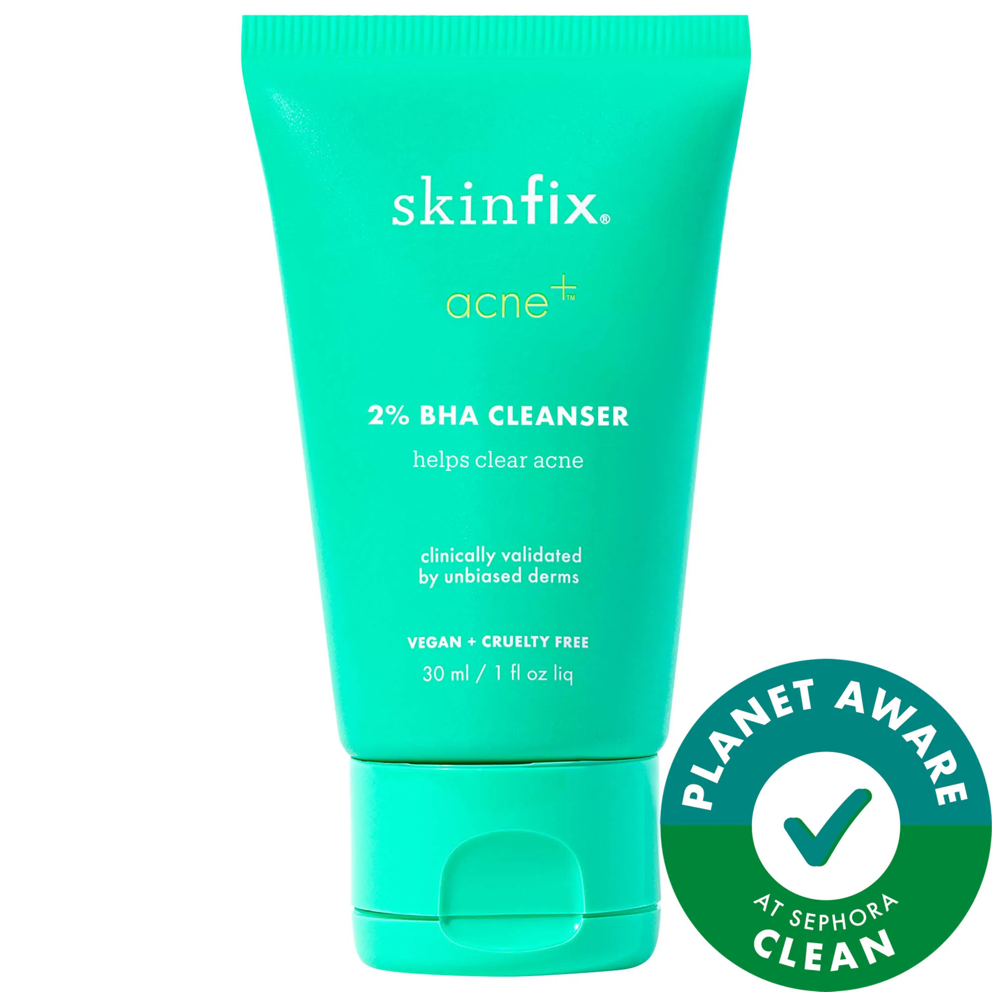 Skinfix Mini Acne+ 2% BHA + Azelaic Acid + Niacinamide + AHA Cleanser 1 oz / 30 ml | Sephora (US)