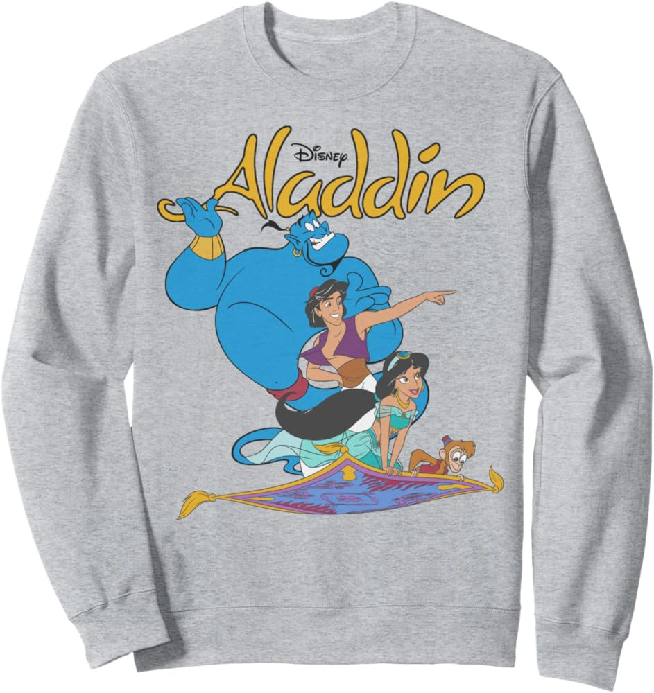 Disney Aladdin Vintage Group Shot Logo Sweatshirt | Amazon (US)