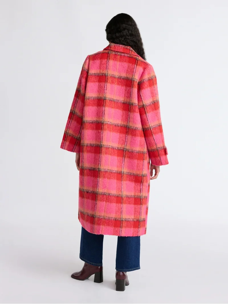 Free Assembly Women's and Women's Plus Long Wool Blend Coat, Sizes XS-4X | Walmart (US)