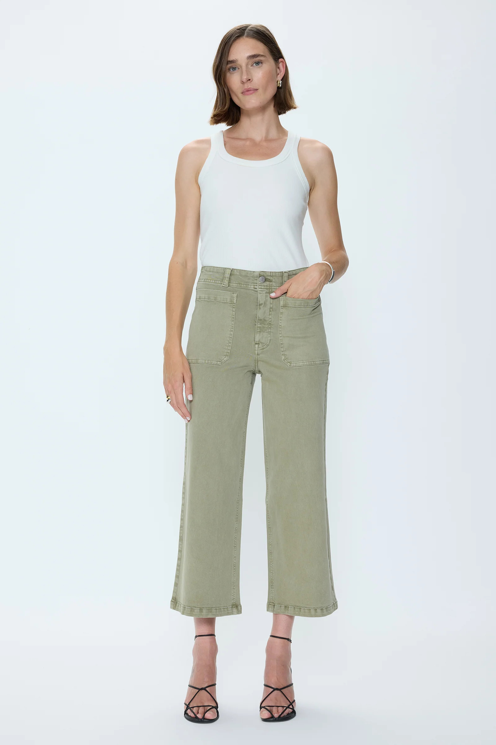 Zooey Patch Pocket Utility Pant - Slate Green | Pistola Denim