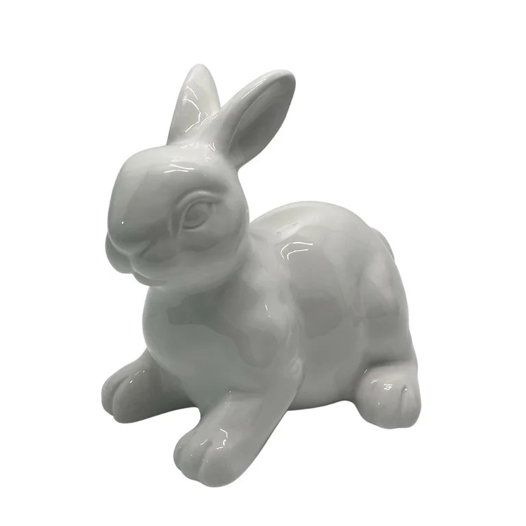 Dolomite Sitting Easter Bunny Tabletop Decoration, White, 6", by My Texas House | Walmart (US)