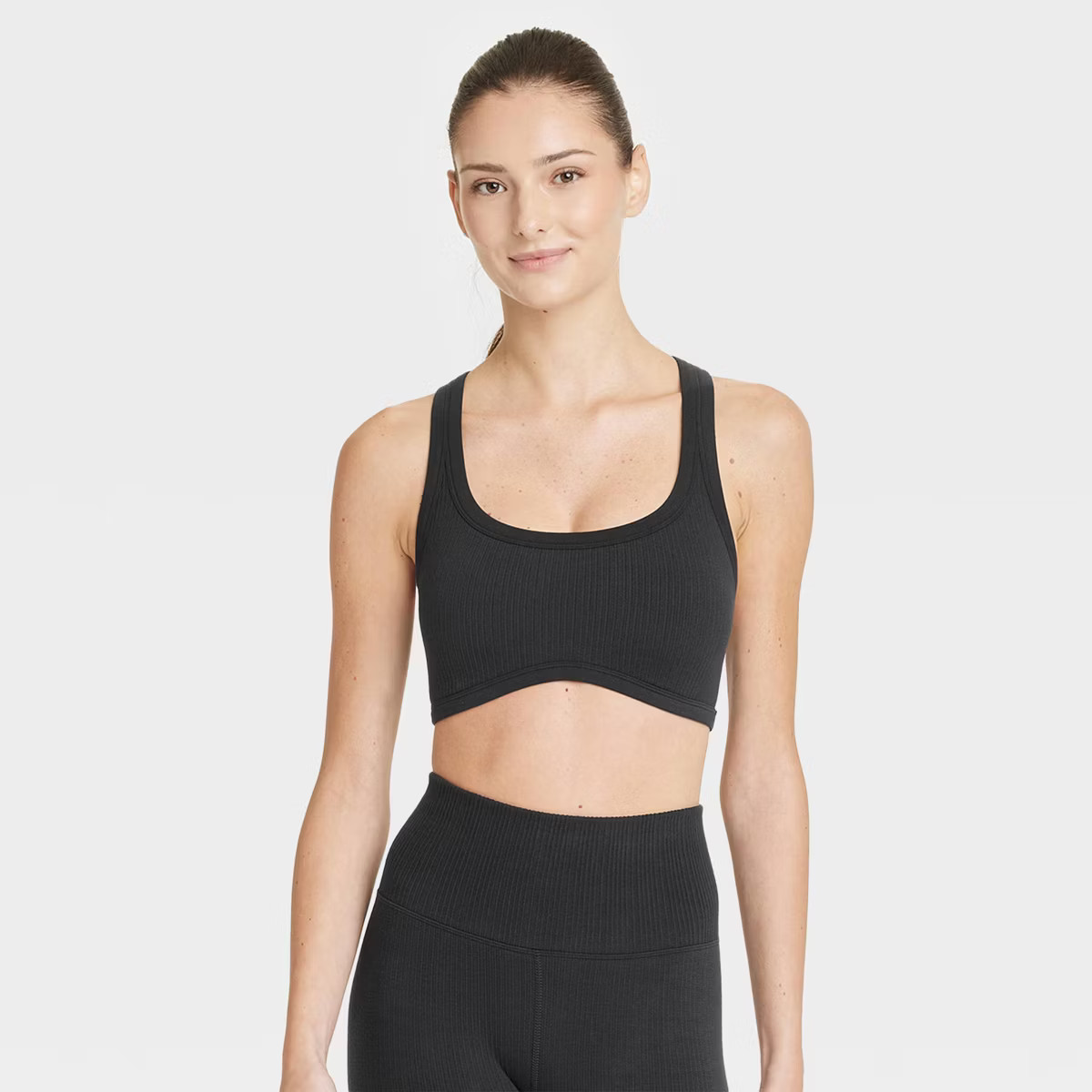 Women's Seamless Light Support Rib Racerback Sports Bra - All In Motion™ | Target