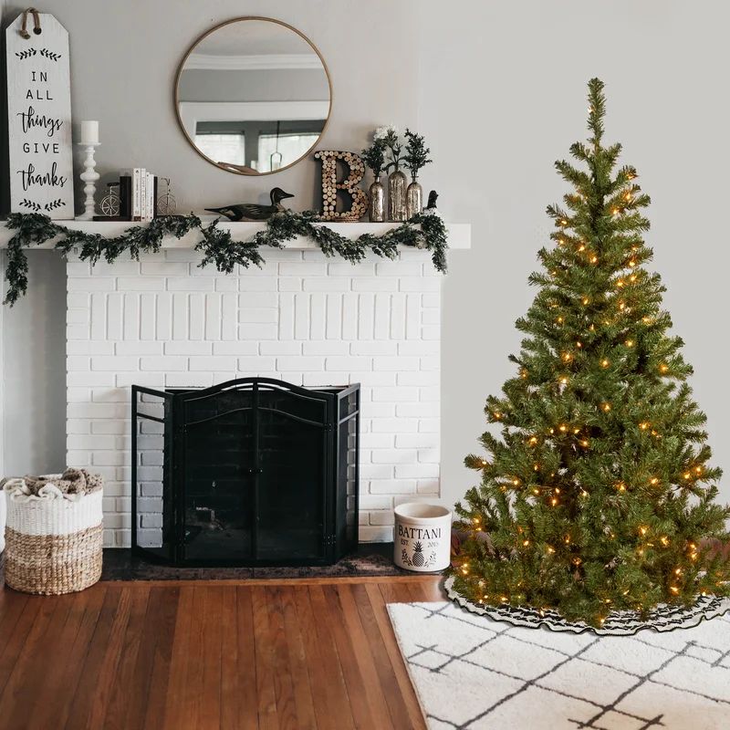 6.5' Green Fir Artificial Christmas Tree with 300 Clear and White Lights | Wayfair North America