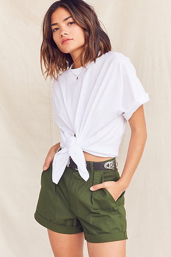 Urban Renewal Recycled Tie-Front Tee - White M at Urban Outfitters | Urban Outfitters (US and RoW)