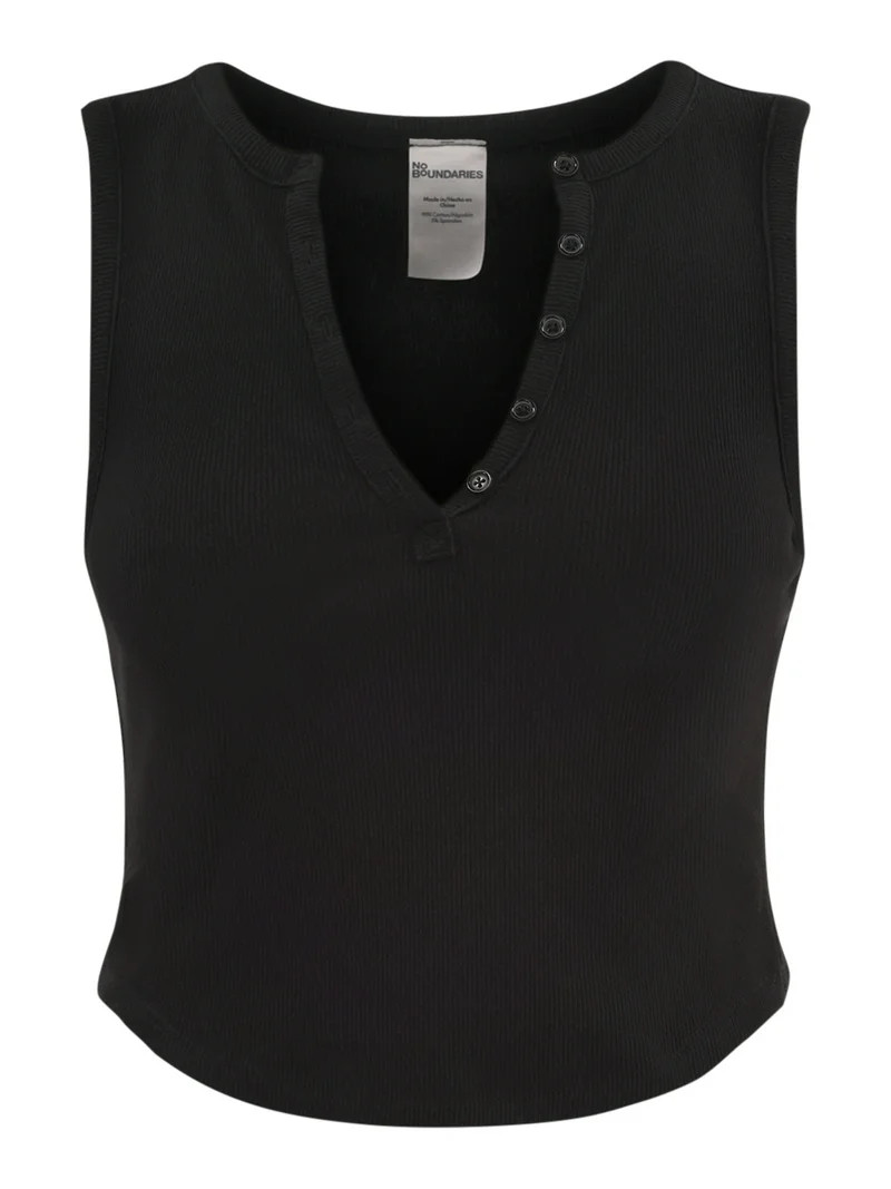 No Boundaries Rib Henley Tank, Women's | Walmart (US)